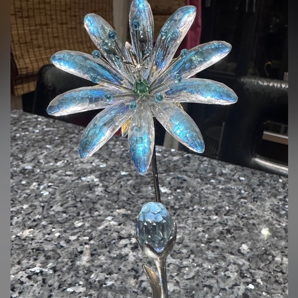 💎 One of a Kind Vintage Rare Swarovski Dellaria Aquamarine Crystal Flower 💎 - Picture 5 of 15